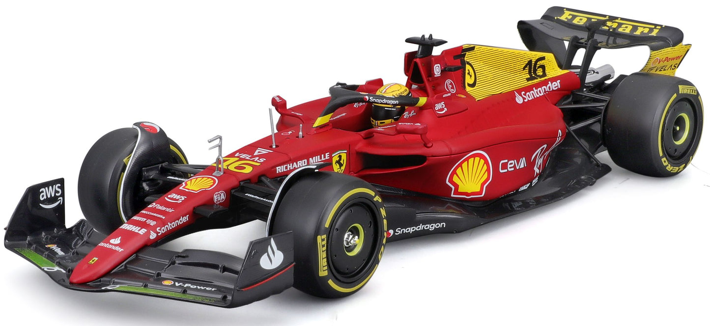 Burago 26806L Ferrari F1-75 #16 Charles Leclerc 2022 Monza Livery 75th Anniversary, 1:24 Scale