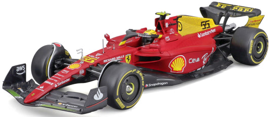 Burago 26806S Ferrari F1-75 Monza 75th Anniversary 2022 #55 Carlos Sainz, 1:24 Scale