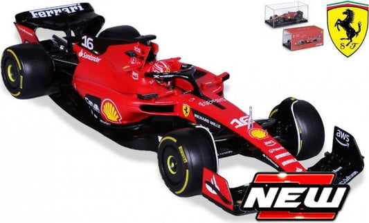 Burago 26808L Ferrari F1 SF-23 F1 #16 Charles Leclerc - W/Case + Figure, 1:24 Scale