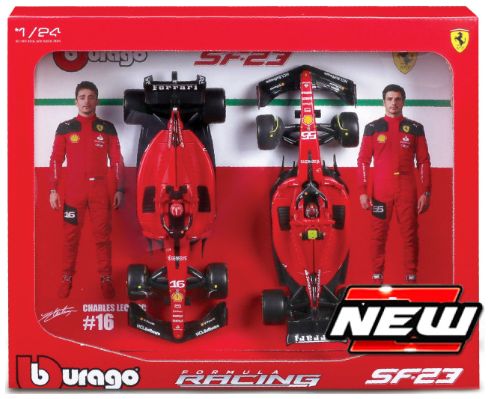 Burago 26817 Ferrari F1 SF-24 #16 Charles Leclerc + #55 Carlos Sainz 2024 2 Car Set 1:24 Scale *PRE ORDER £64.59*