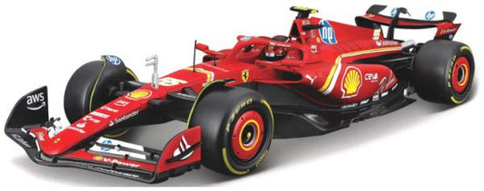 Burago 26821S Ferrari F1 SF-24 #55 Carlos Sainz F1 2024 w/Helmet 1:24 Scale *PRE ORDER £41.39*