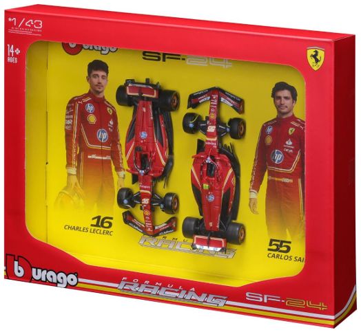 Burago 26853 Ferrari F1 SF-25 2025 Hamilton and Leclerc Team Two Pack 1:43 Scale *PRE ORDER £18.99*