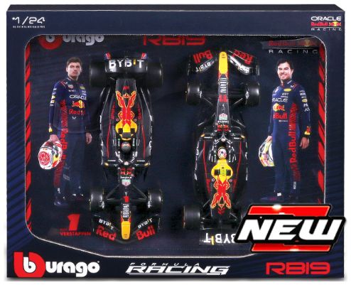 Burago 28061 Red Bull F1 RB20 #1 Verstappen and #11 Sergio Perez 2024 2 Car Set 1:24 Scale *PRE ORDER £64.59*