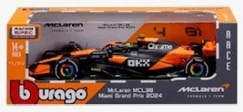 Burago 28074N McLaren F1 Tyre Changing Racing Car (2024) Norris Playset 1:24 Scale *PRE ORDER £18.99*