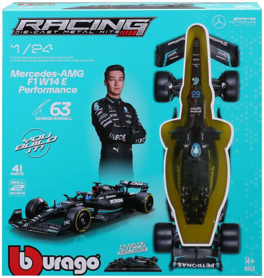 Burago 28503 Mercedes F1 W14 F1 2023 Russell Kit, 1:24 Scale