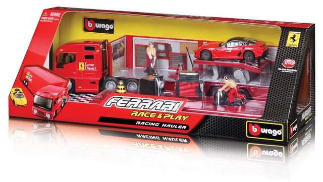 Burago 31202 Ferrari Race Transporter C/W 1 Car 1:43 Scale *PRE ORDER £31.49*