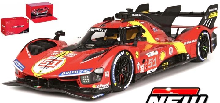Burago 36312 Ferrari 499P #51 Calado/Giovinazzi/Pier Guidi Winner 24H Le Mans 2023 Cased, 1:43 Scale