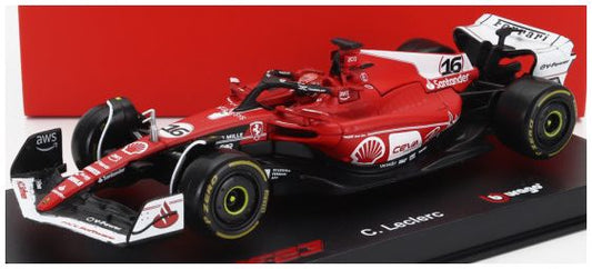 Burago 36835-L-VEGAS Ferrari F1 SF-23 #16 2nd Las Vegas USA GP 2023 Charles Leclerc w/Driver and Showcase, 1:43 Scale