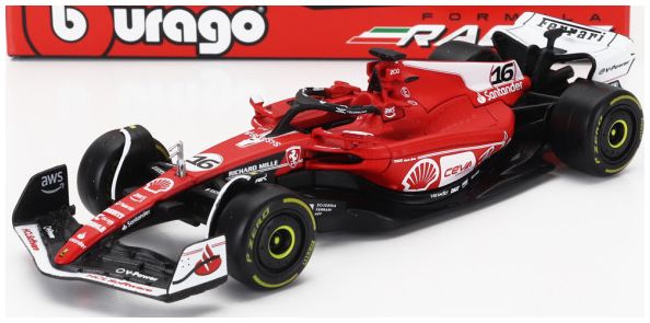 Burago 36836-L-VEGAS Ferrari F1 SF-23 #16 2nd Las Vegas USA GP 2023 Charles Leclerc - Card Box, 1:43 Scale