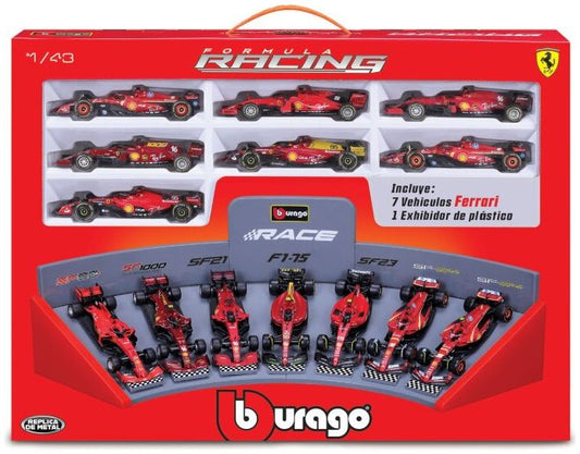 Burago 36864 Ferrari F1 7 Car Set 2019 - 2024 1:43 Scale *PRE ORDER £65.44*