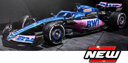 Burago 38073O Alpine F1 Team A523 #31 Esteban Ocon - W/Case + Figure, 1:43 Scale