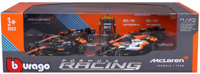 Burago 38096 McLaren F1 Lando Norris Highlights 4pc Set, 1:43 Scale