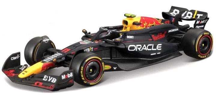 Burago 38098P Red Bull F1 RB20 2024 Perez w/Helmet Showcase, 1:43 Scale
