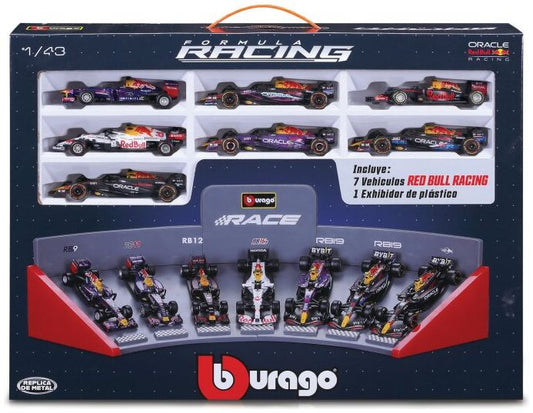 Burago 38168 Red Bull F1 2013 - 2024 7 Car Set, 1:43 Scale