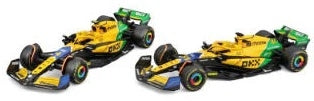 Burago 38214NS McLaren F1 MCL38 F1 2024 Norris Senna Livery Monaco 2024 Special Yellow/Green - Card 1:43 Scale *PRE ORDER £11.99*