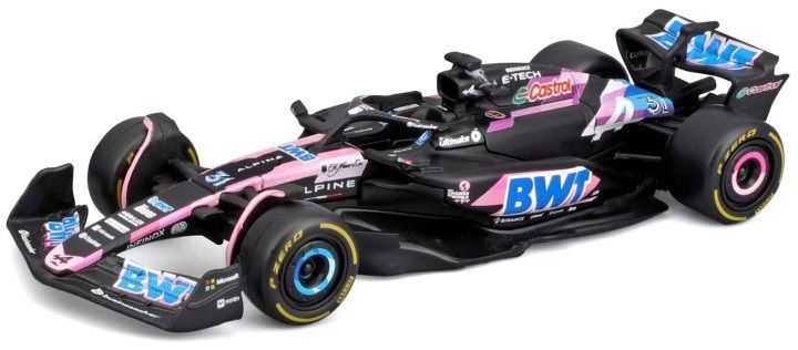Burago 38220O Alpine F1 A524 2024 Ocon w/Helmet Cased, 1:43 Scale
