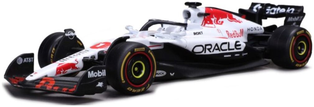 Burago 38234VJ Red Bull F1 RB21 #1 Verstappen 1st Japan GP 2025 Special White Livery w/Case + Helmet, 1:43 Scale