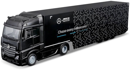 Burago 38402 Mercedes F1 Racing Transporter w/W15 2024 Russell 1:43 Scale *PRE ORDER £44.99*