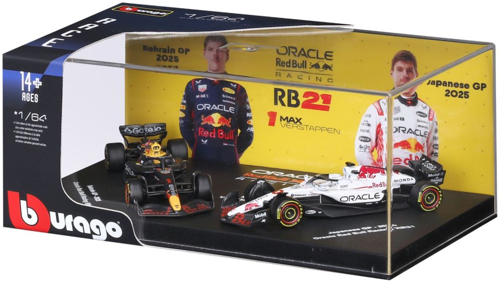 Burago 58018 Red Bull F1 2 Pack Premium #1 Max Verstappen 1:64 Scale *PRE ORDER £22.79*