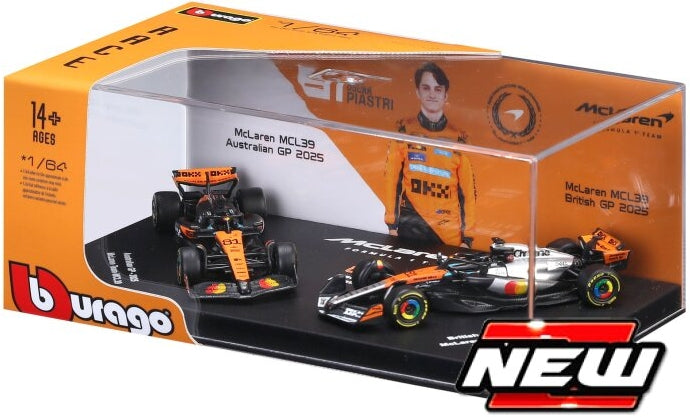 Burago 58019P McLaren F1 2 Pack Premium #81 Oscar Piastri 1:64 Scale *PRE ORDER £22.79*
