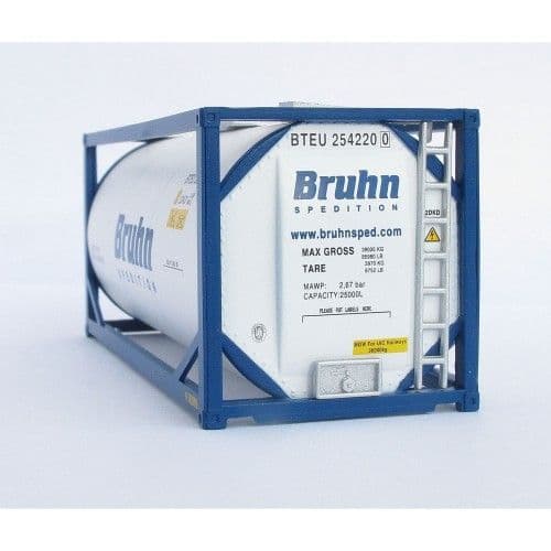 C Rail Bruhn spedition 20ft X 8'6" Tanktainer Container , OO Gauge (1/76)