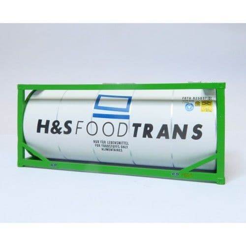 C Rail H&S FoodTrans 20ft X 8'6" Tanktainer Container , OO Gauge (1/76)