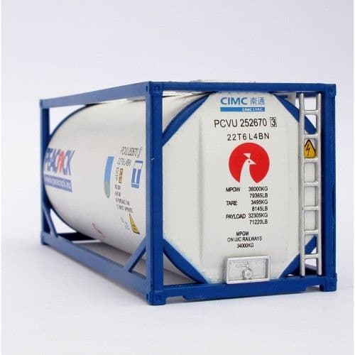 C Rail Peacock 20ft X 8'6" Tanktainer Container , OO Gauge (1/76)
