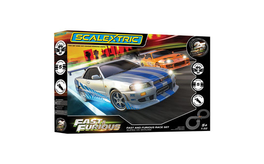 Scalextric C1465M Scalextric Fast and Furious - 25 Years - Supra vs R34 1:32 Scale *PRE ORDER £112.49*
