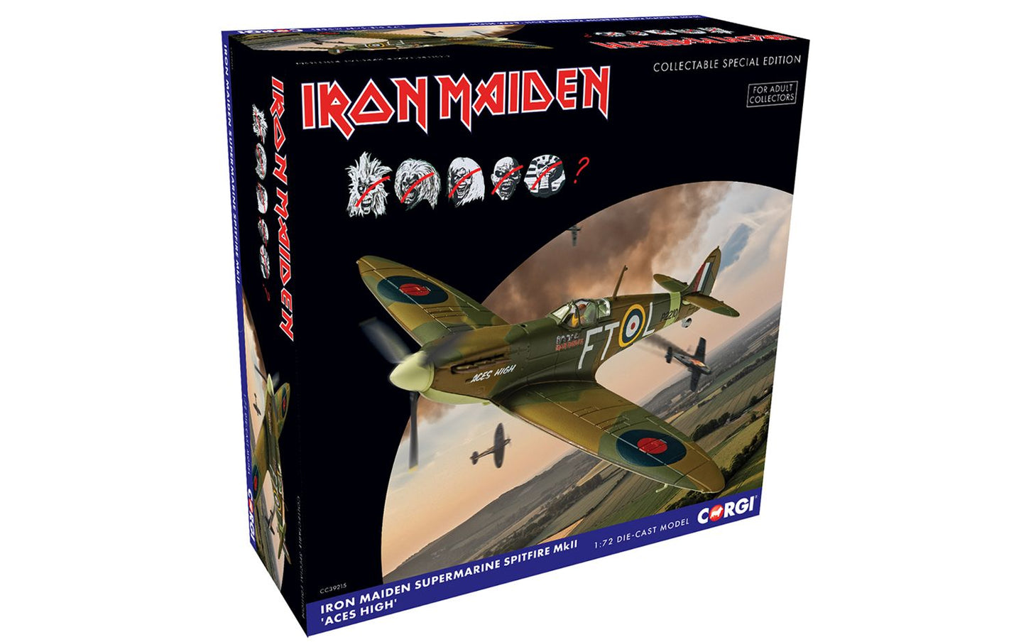 Corgi CC39215 Iron Maiden Supermarine Spitfire Mkii 'Aces High', 1/72 Scale *LAST ONE**