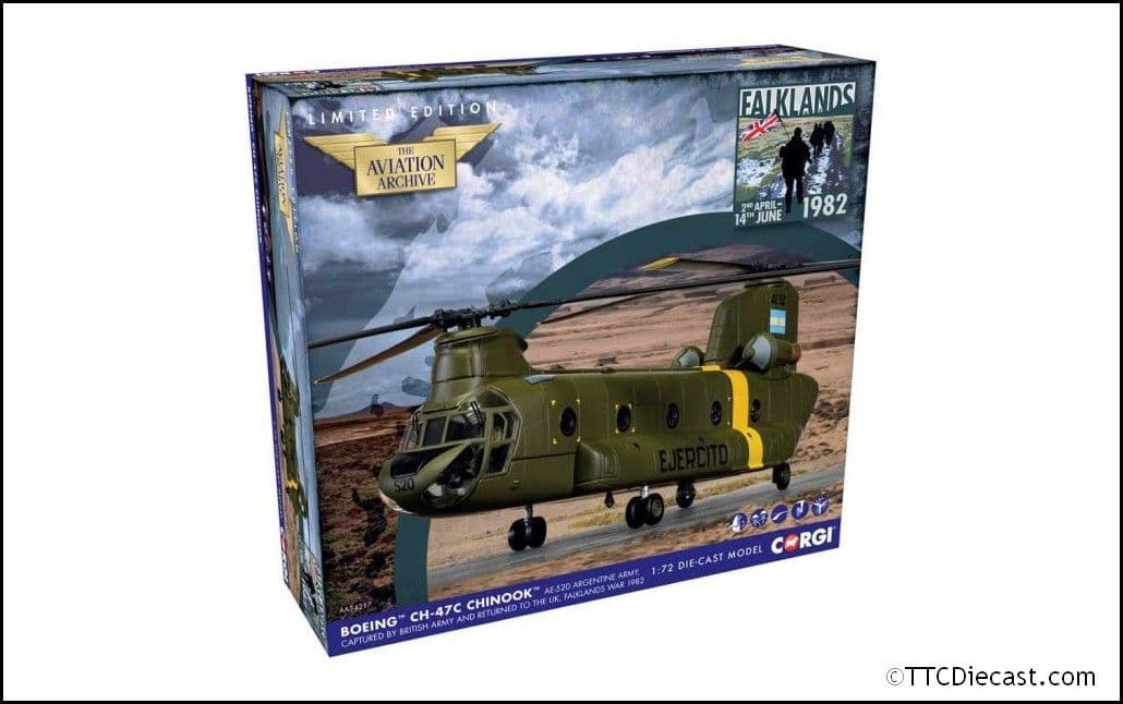 Corgi AA34217 Boeing CH-47C Chinook AE-520, Falklands War 1982 1:72 Scale