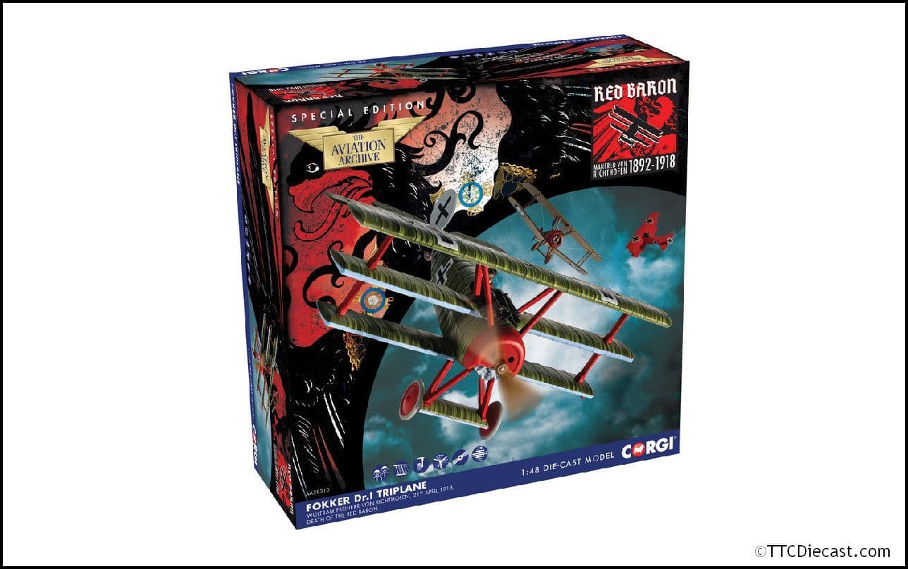 Corgi AA38310 Fokker DR.1 Triplane, Wolfram Freiherr von Richthofen, 21st April 1918 - LAST ONE