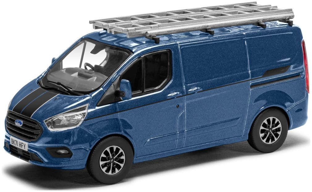 Corgi Vanguard VA15104 Ford Transit Custom Sport Chrome Blue, 1:43 Scale