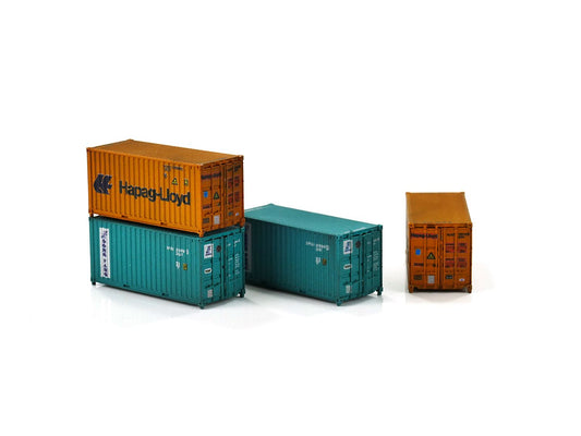 Dapol 2F-028-207 20ft Container Set (2) Hapag-Lloyd/Dong Fang Weathered N Gauge