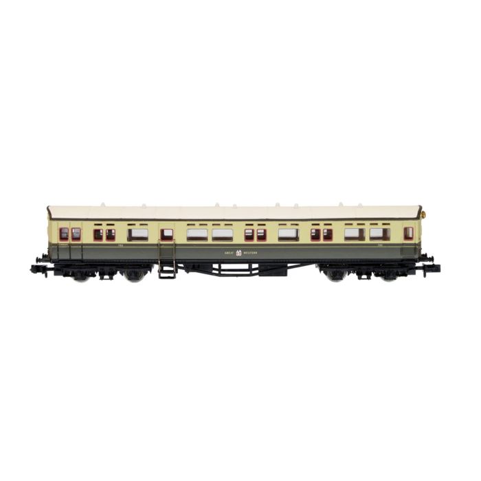 Dapol 2P-004-017 Autocoach GWR Crest Chocolate/Cream 192, N Gauge