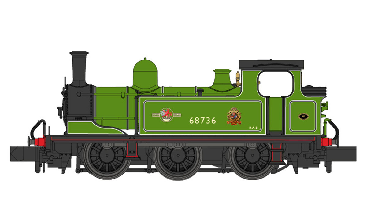 Dapol 2S-022-007 J72 Class 68736 BR Station Pilot Lined Late Apple Green, N Gauge *PRE ORDER £119 *