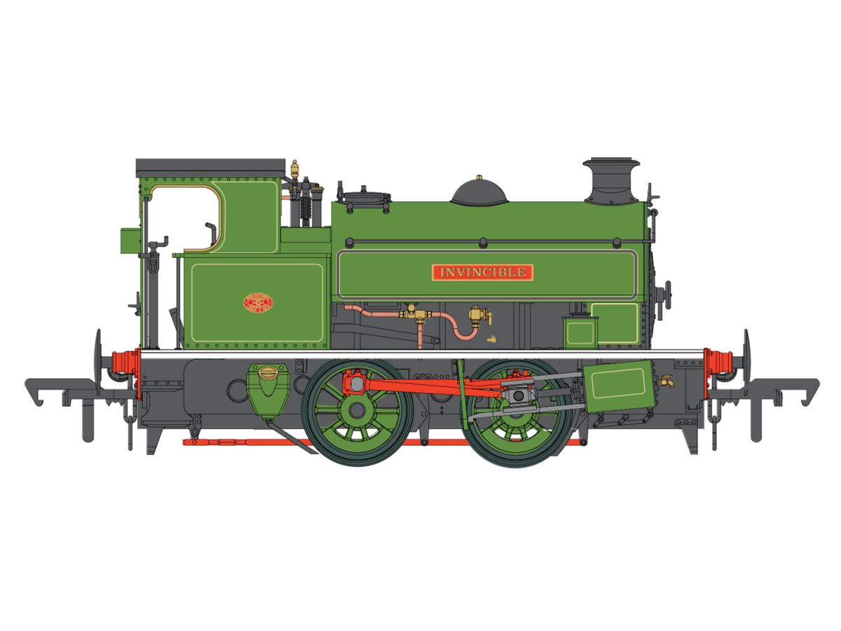 Dapol 4S-024-012 HL 0-4-0 'Invincible' Lined Green, OO Gauge *PRE ORDER £123.25 *