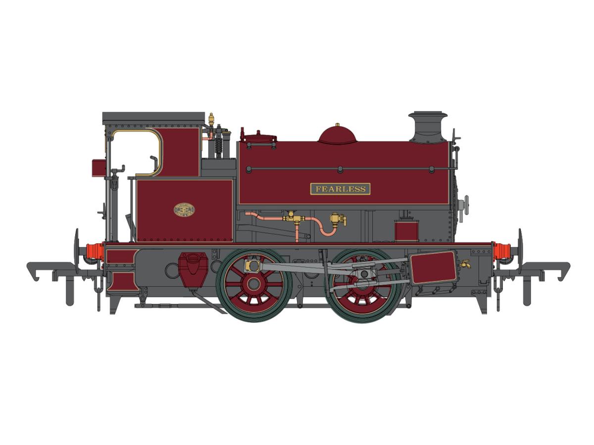 Dapol 4S-024-016 HL 0-4-0 'Fearless' Maroon Lined Straw, OO Gauge *PRE ORDER £123.25 *