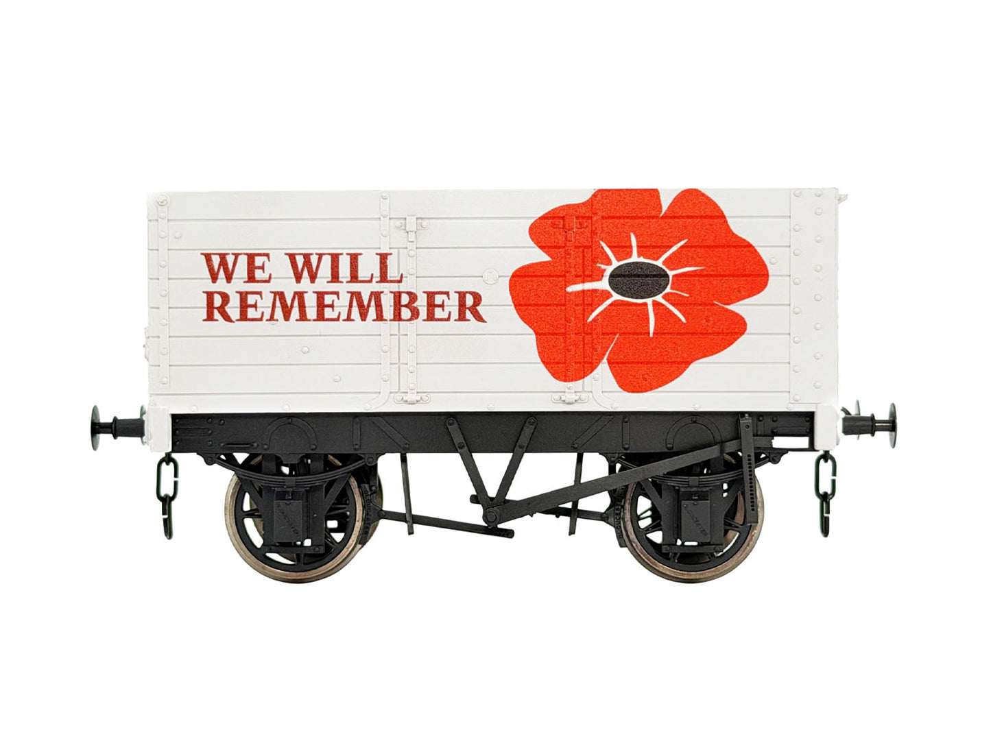 Dapol 7F-073-036 7 Plank Wagon 9' Wheelbase We Will Remember Poppy Wthrd, O Gauge *PRE ORDER £57.78 *