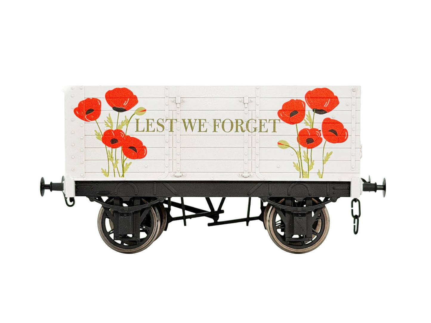 Dapol 7F-073-037 7 Plank Wagon 9' Wheelbase Lest We Forget Poppies, O Gauge *PRE ORDER £54.9 *