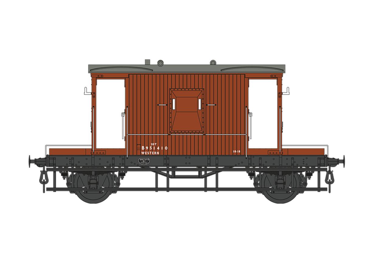 Dapol 7F-200-019 20t Brake Van BR Bauxite B951410, O Gauge *PRE ORDER £81.56 *