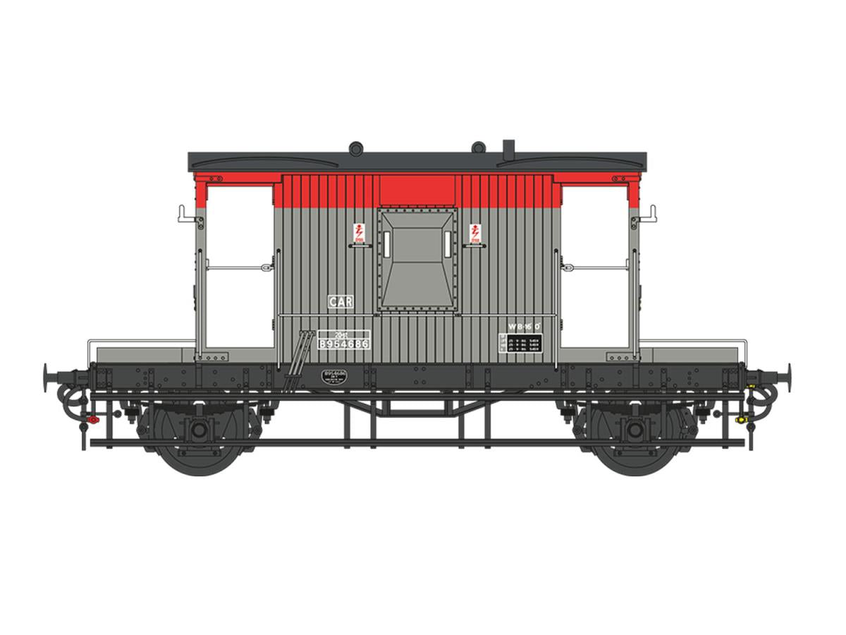Dapol 7F-200-025 20t Brake Van CAR BR Railfreight Red/Grey B954686, O Gauge *PRE ORDER £81.56 *