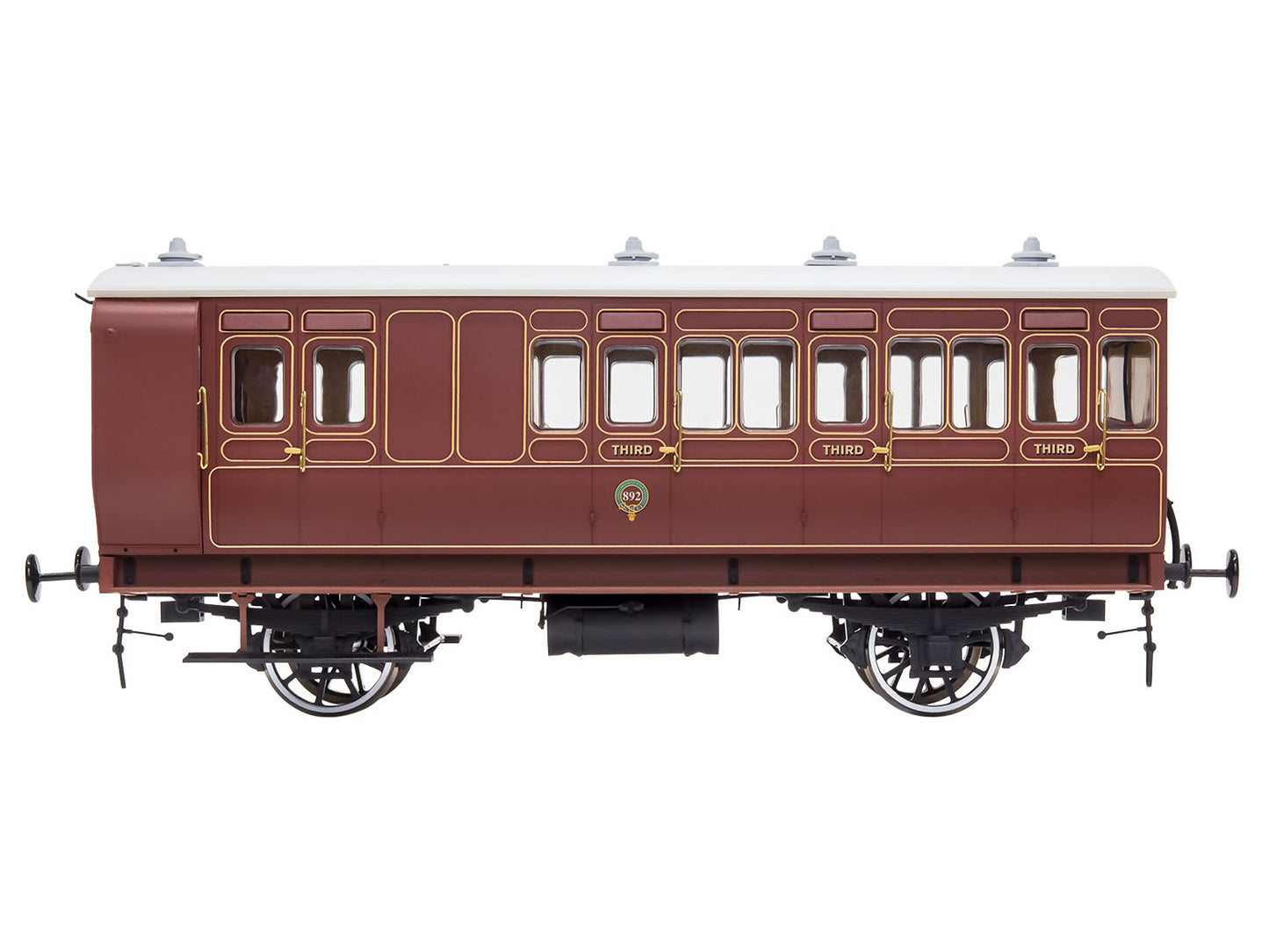 Dapol 7P-020-580L Stroudley 4 Wheel Gas Lit Brake 3rd Lined Brown 891 LBF, O Gauge