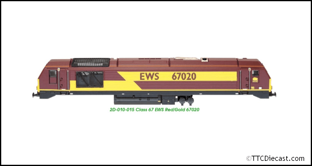 Dapol 2D-010-015 Class 67 020 EWS Red/Gold, N Gauge