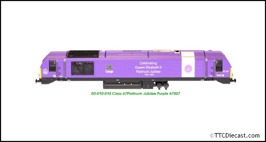 Dapol 2D-010-016 Class 67 007 DB Cargo Platinum Jubilee Purple, N Gauge