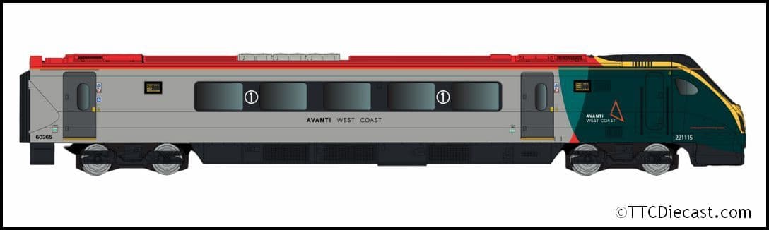 Dapol 2D-023-005 Class 221 115 5 Car DMU Avanti West Coast Red RNf, N Gauge
