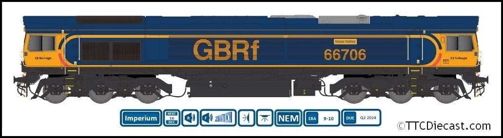 Dapol 2D-066-005D Class 66 706 'Nene Valley' GBRf (DCC-Fitted) N Gauge *PRE ORDER £174.51*