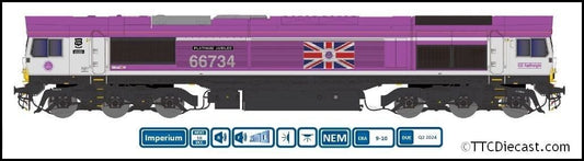 Dapol 2D-066-006D Class 66 734 'Platinum Jubilee' GBRf Pink (DCC-Fitted) *PRE ORDER £174.51*