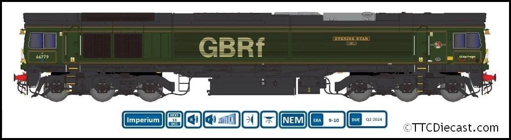Dapol 2D-066-007 Class 66 779 'Evening Star' GBRf Green N Gauge *PRE ORDER £146.88*