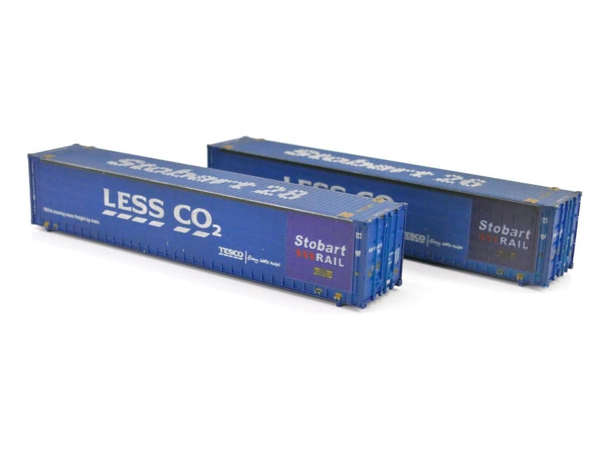 Dapol 2F-028-024 45ft Curtainside Container Set (2) LessCo2 Weathered N Gauge