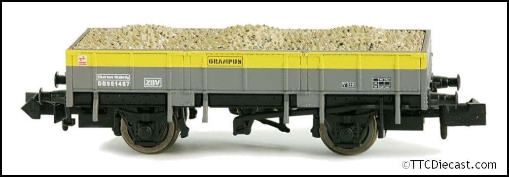 Dapol 2F-060-018 Grampus Wagon BR Dutch Yellow/Grey DB990518, - N Gauge